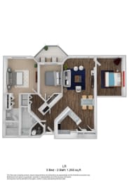 2 beds, 2 baths, 1,250 sqft, $2,350
