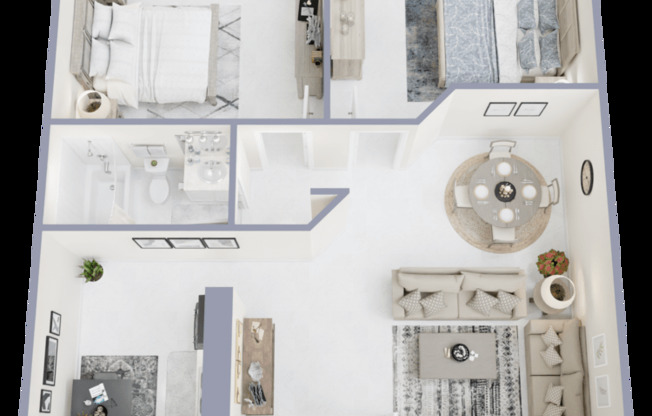 2 beds, 1 bath, 844 sqft, $1,199