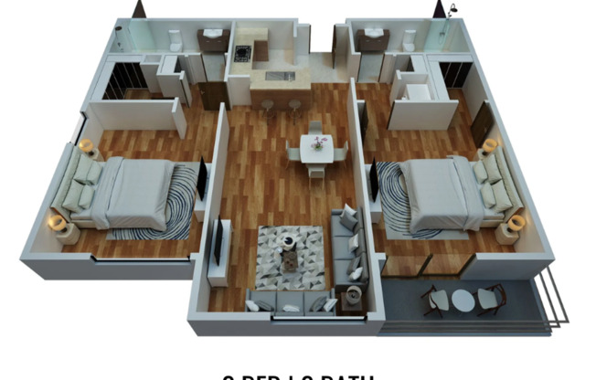 2 beds, 2 baths, 973 sqft, $3,035, Unit 363
