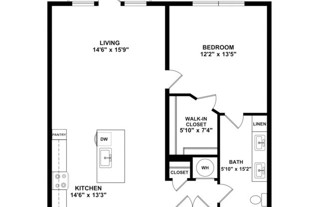 1 bed, 1 bath, 792 sqft, $1,500