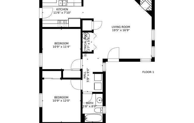 2 beds, 1 bath, 836 sqft, $2,700, Unit 7