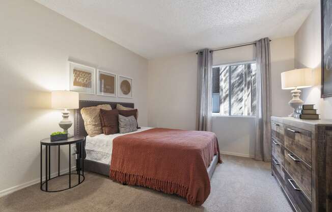 Master bedroom at Avenue 8 Apartments in Mesa AZ Nov 2020