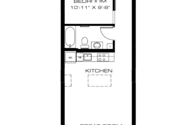 1 bed, 1 bath, 802 sqft, $1,495, Unit 314