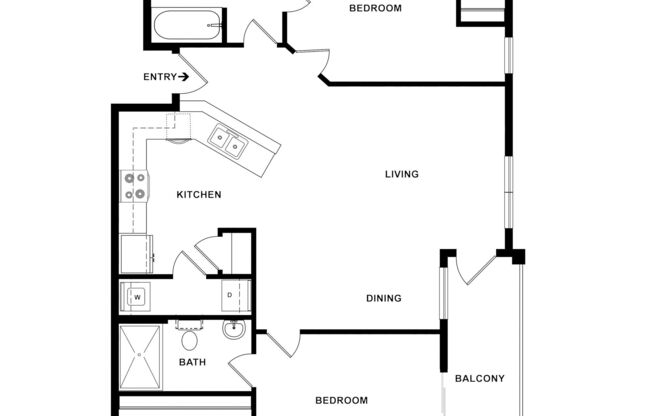 2 beds, 2 baths, 1,046 sqft, $1,340