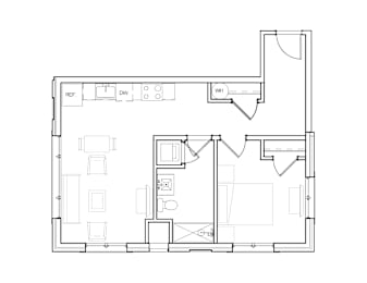 1 bed, 1 bath, 642 sqft, $1,950