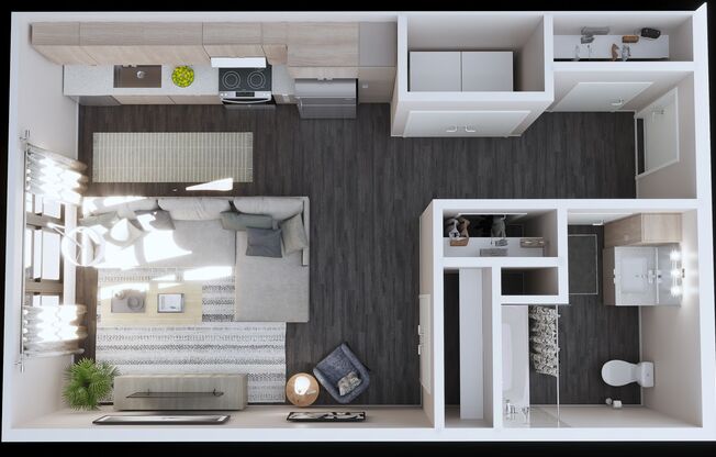 Studio, 1 bath, 480 sqft, $1,850, Unit A-224