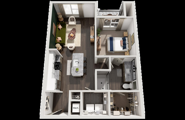 1 bed, 1 bath, 763 sqft, $1,675