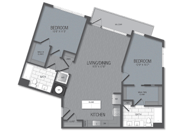 2 beds, 2 baths, 1,206 sqft, $2,873