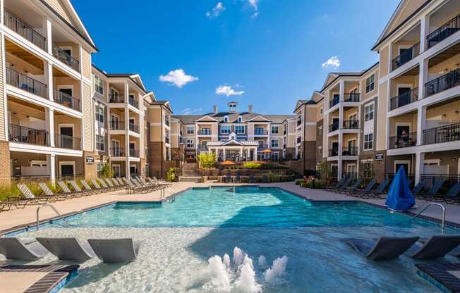 Pool side patio at Abberly CenterPointe Apartment Homes, Midlothian, 23114