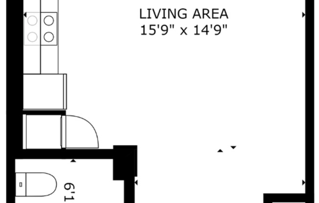 Studio, 1 bath, 384 sqft, $2,095, Unit 56