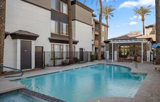 our apartments have a large swimming pool at our apartments in palm springs