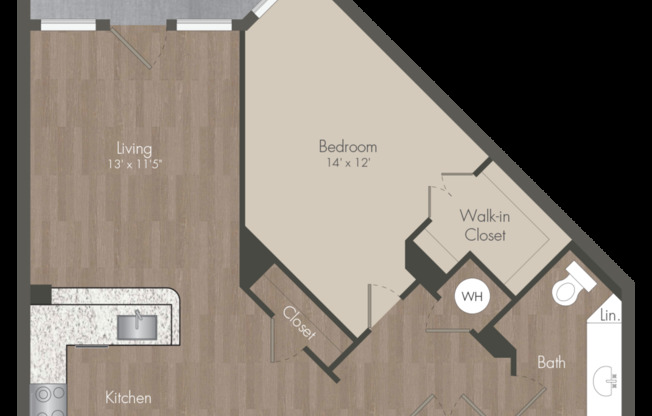 1 bed, 1 bath, 754 sqft, $1,439