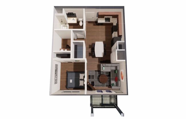 1 bed, 1 bath, 670 sqft, $917, Unit 1100-307