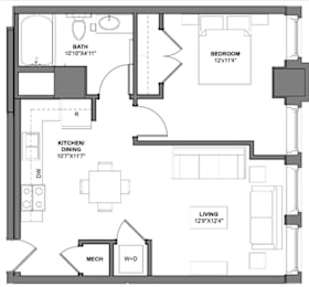 1 bed, 1 bath, 683 sqft, $986
