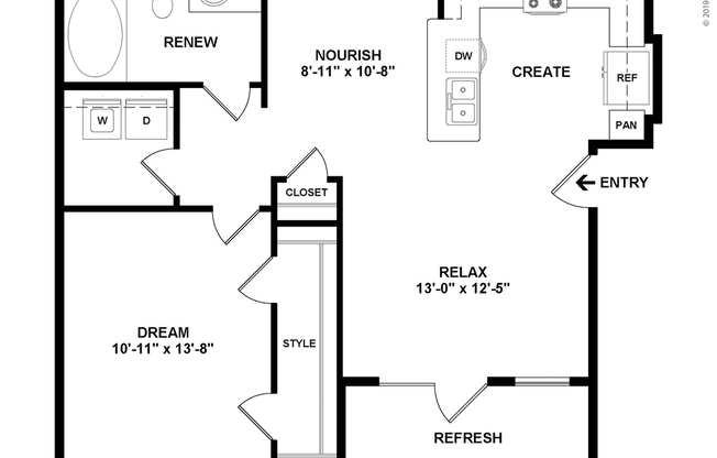 1 bed, 1 bath, 730 sqft, $1,330