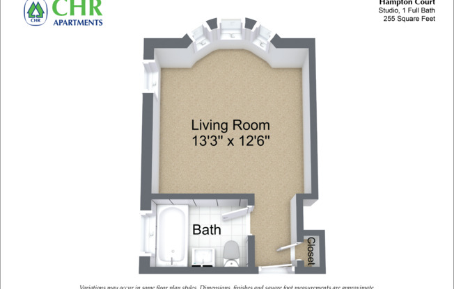 Studio, 1 bath, 248 sqft, $2,295