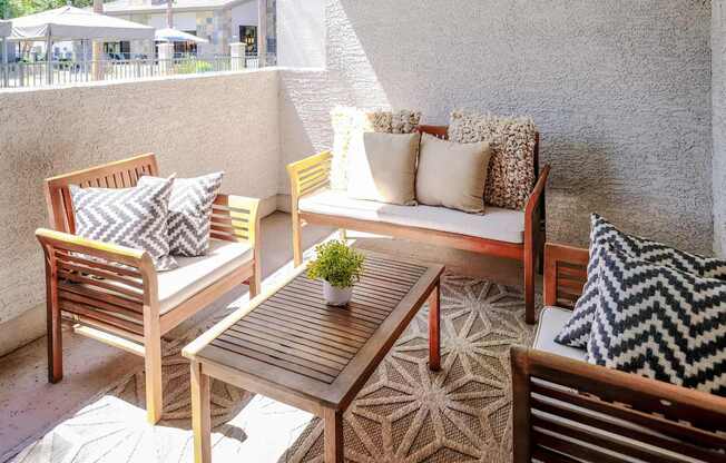 spacious patio at Avora luxury apartments