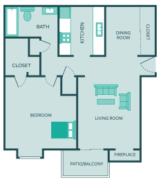 1 bed, 1 bath, 673 sqft, $1,030