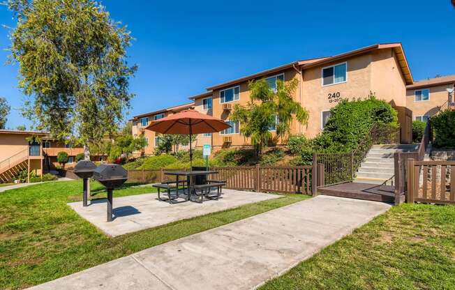 Our Community BBQ Grills at Vista Flores Apartments in San Marcos, California