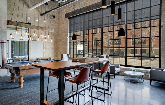 Pool table and seating in Lounge