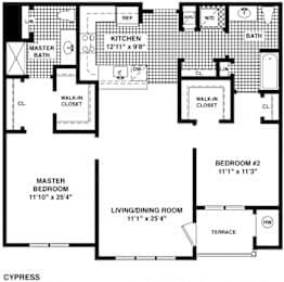 2 beds, 2 baths, 1,152 sqft, $2,140