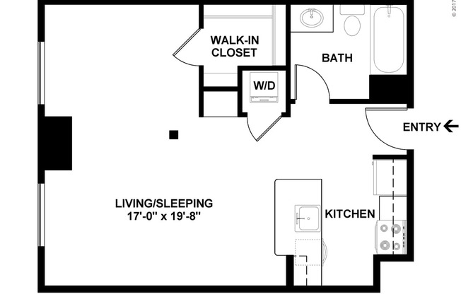 Studio, 1 bath, 518 sqft, $2,605