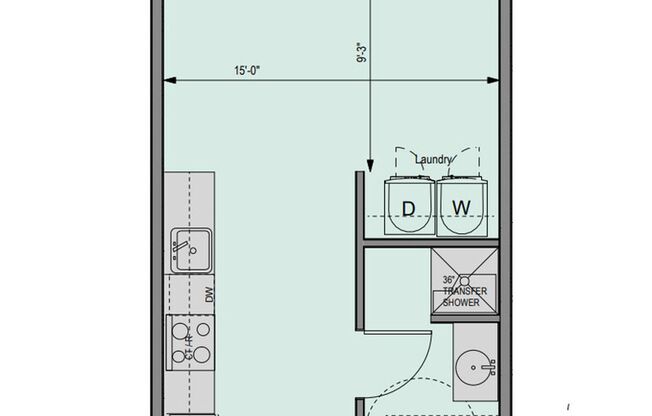 Studio, 1 bath, 340 sqft, $1,523, Unit 427