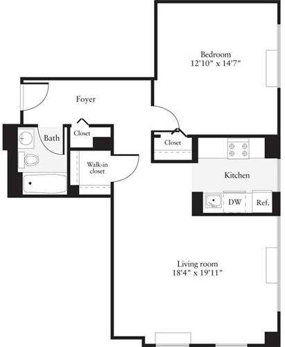 1 bed, 1 bath, 799 sqft, $3,617, Unit 1404