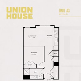 1 bed, 1 bath, 617 sqft, $2,638