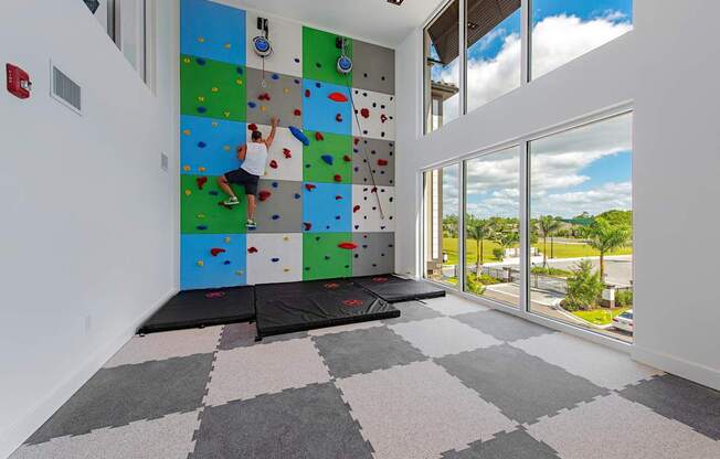 Rock climbing wall