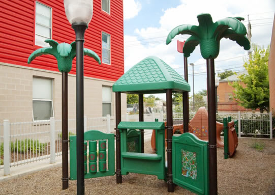 Secure play area at Villages at Curtis Park in Denver, Colorado