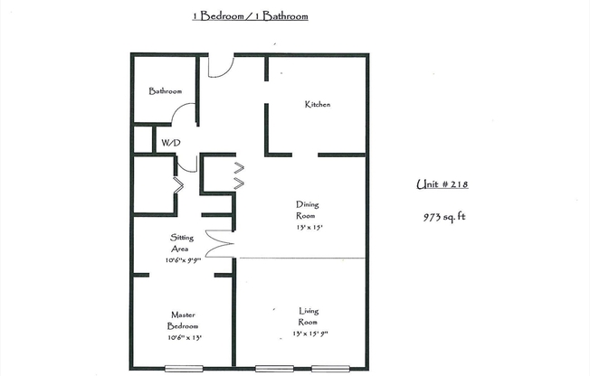 1 bed, 1 bath, 973 sqft, $2,650, Unit 218