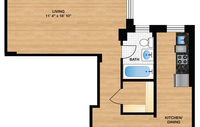 Studio, 1 bath, 460 sqft, $2,050, Unit W104