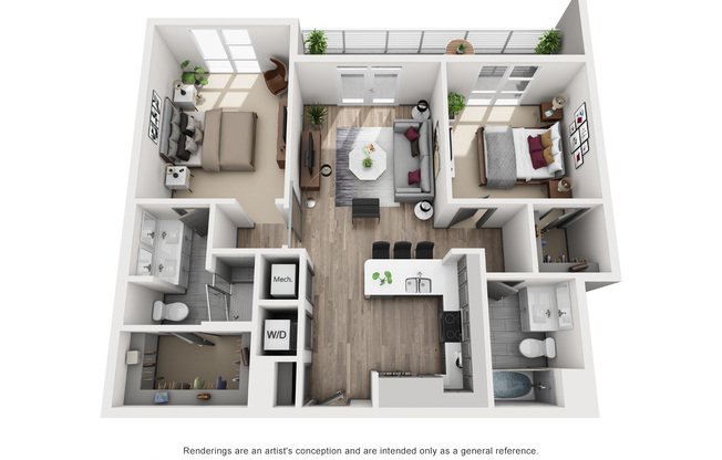 2 beds, 2 baths, 1,049 sqft, $2,518