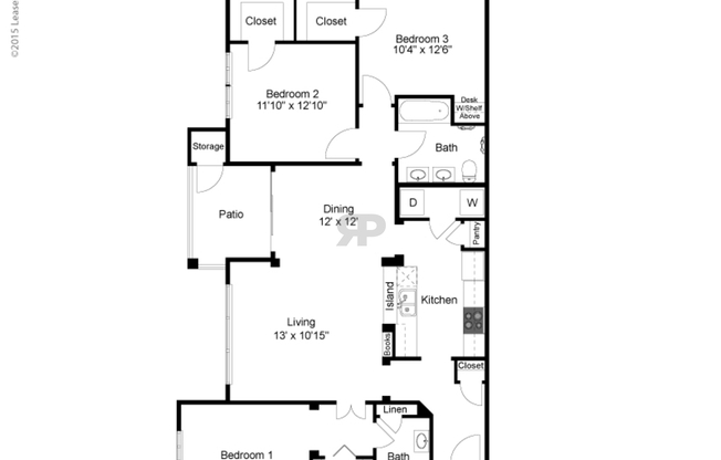 3 beds, 2 baths, 1,302 sqft, $1,949