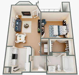 1 bed, 1 bath, 671 sqft, $1,291