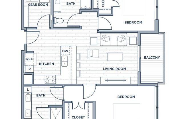 2 beds, 2 baths, 1,073 sqft, $1,995, Unit 1223