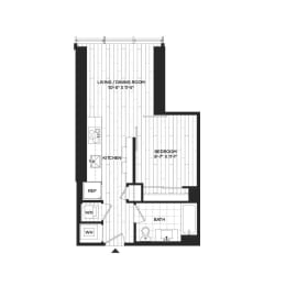 1 bed, 1 bath, 523 sqft, $2,369