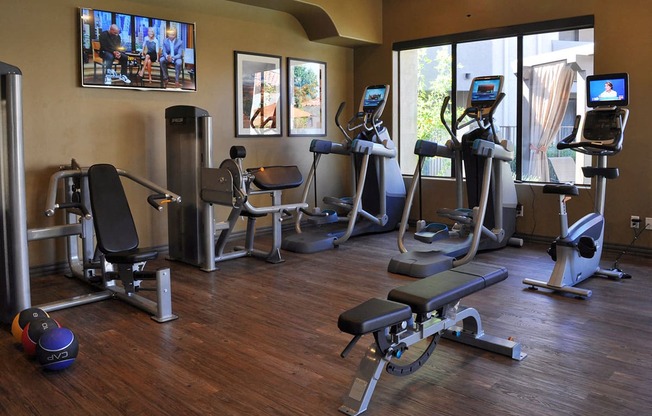 Gym with Peloton Machines at Best Apartments in Tucson