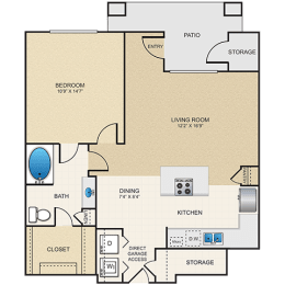 1 bed, 1 bath, 867 sqft, $1,728