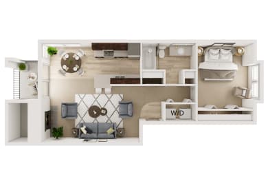 1 bed, 1 bath, 690 sqft, $1,599