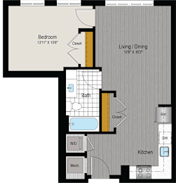 1 bed, 1 bath, 589 sqft, $1,955