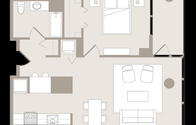 1 bed, 1 bath, 752 sqft, $2,498