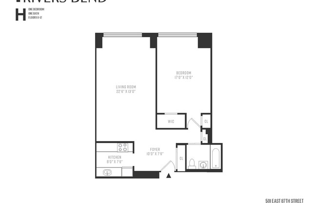 1 bed, 1 bath, $4,800, Unit 2H