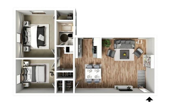 2 beds, 1 bath, 825 sqft, $1,050