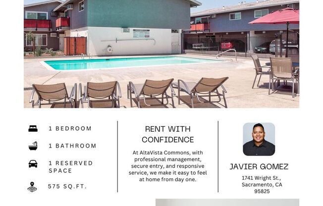 1 bed, 1 bath, 575 sqft, $1,350, Unit 76
