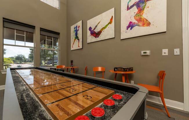 Shuffleboard table at Woodbridge Villas Apartments, Texas, 75048