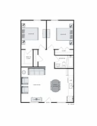 2 beds, 1 bath, 748 sqft, $799