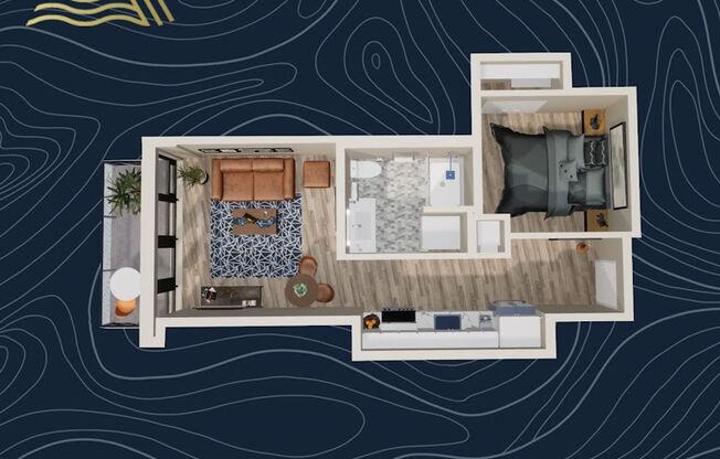 Studio, 1 bath, 489 sqft, $1,825, Unit #1006