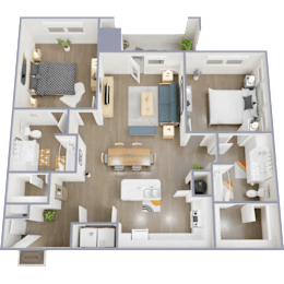 2 beds, 2 baths, 1,110 sqft, $1,349